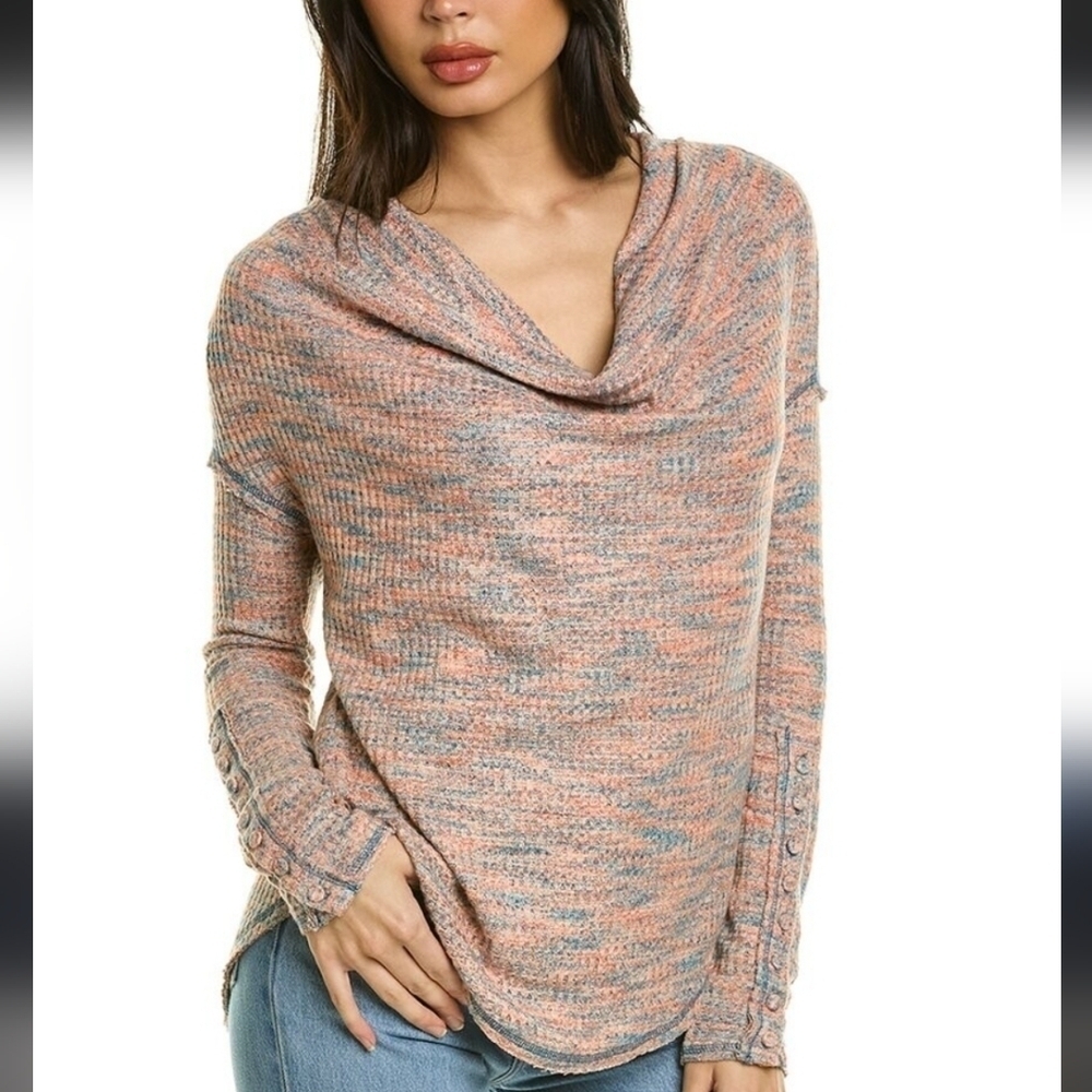 Free People Misty Top Long Sleeve On or Off Shoulder in Retro Combo Small